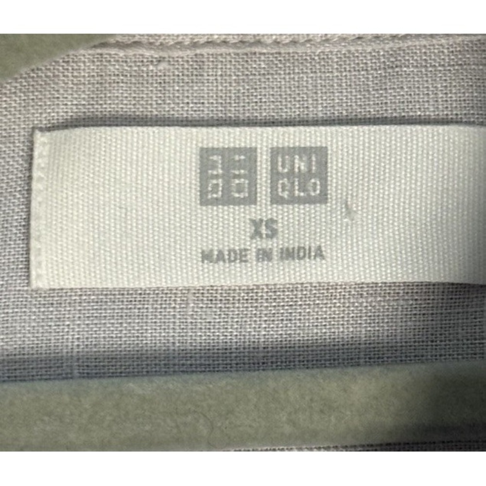 Uniqlo Womens Linen‎ Shirt XS Lilac Button Up Office Capsule Classic Minimalist - Picture 7 of 9